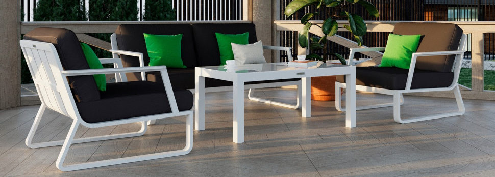 "Estivo" white Мебель из алюминия, лаунж классика — изображение 2