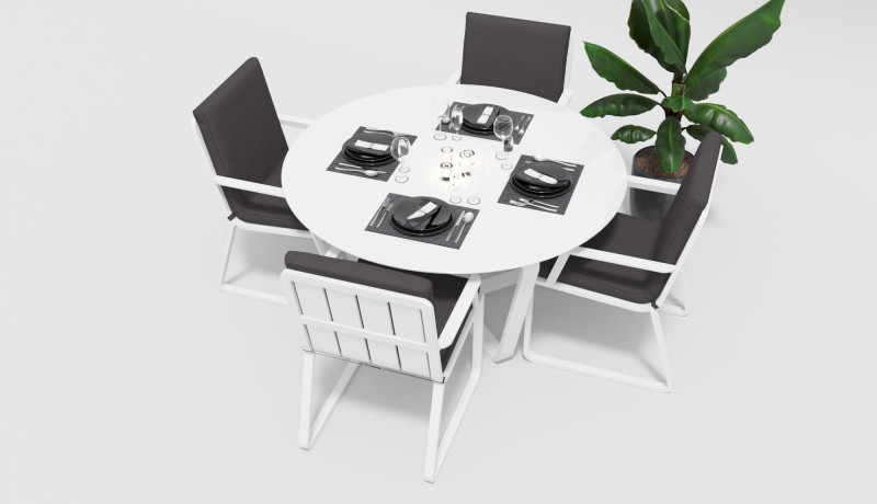 "Primavera" model 2 Мебель из алюминия обеденная, white/anthracite — изображение 2