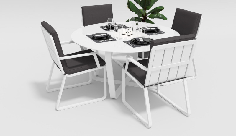 "Primavera" model 2 Мебель из алюминия обеденная, white/anthracite — изображение 3