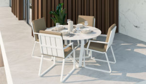 "Primavera" model 2 Мебель из алюминия обеденная, white/beige