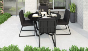 "Primavera" Мебель из алюминия обеденная, black