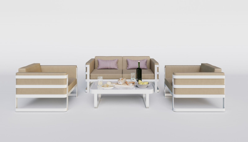 "Primavera" lounge Мебель из алюминия, white/beige — изображение 3