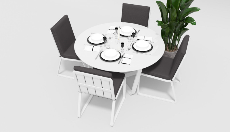 "Primavera" Мебель из алюминия обеденная, white/anthracite — изображение 2