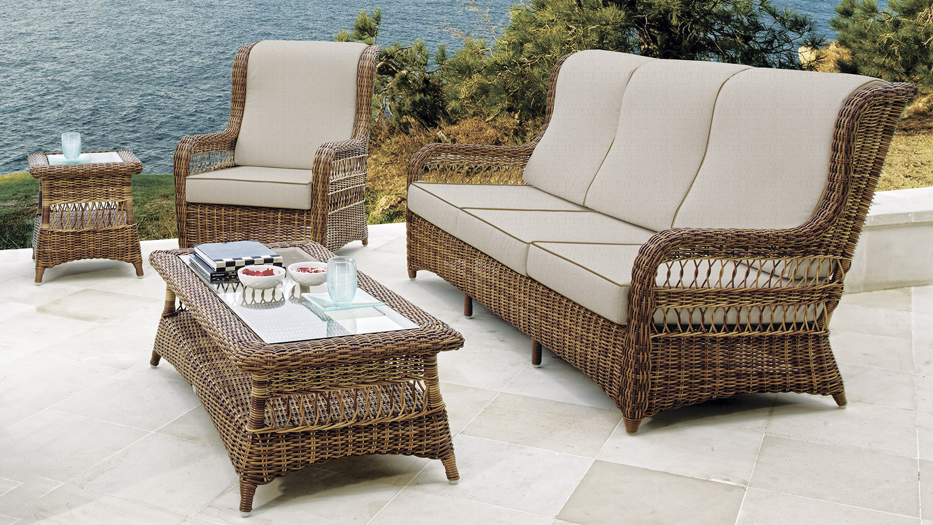 Диван Ebony из искусственного ротанга 3-х местный — Skyline Design