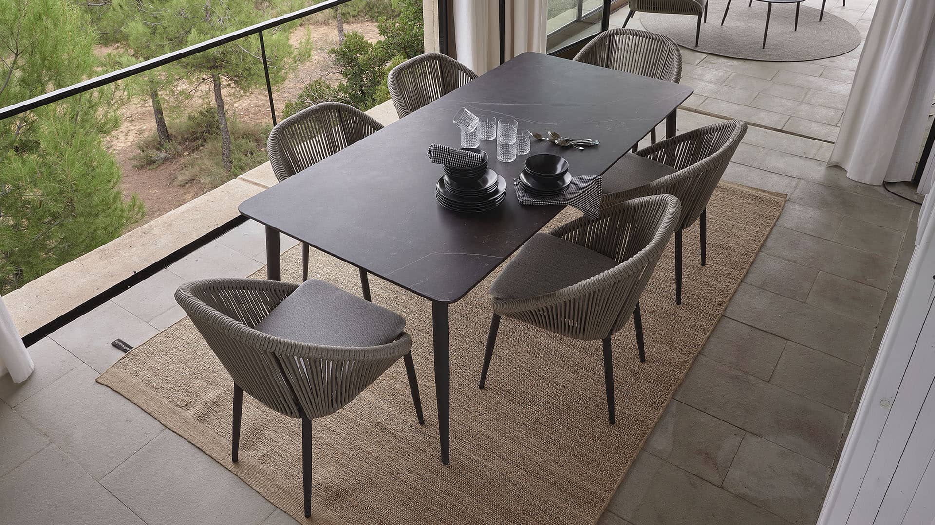 Уличная мебель «Rodona» dining — Skyline Design, обеденная группа set 220 + 6_