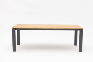 Lyon - Стол антрацит натуральный 220cm , алюминий тик
