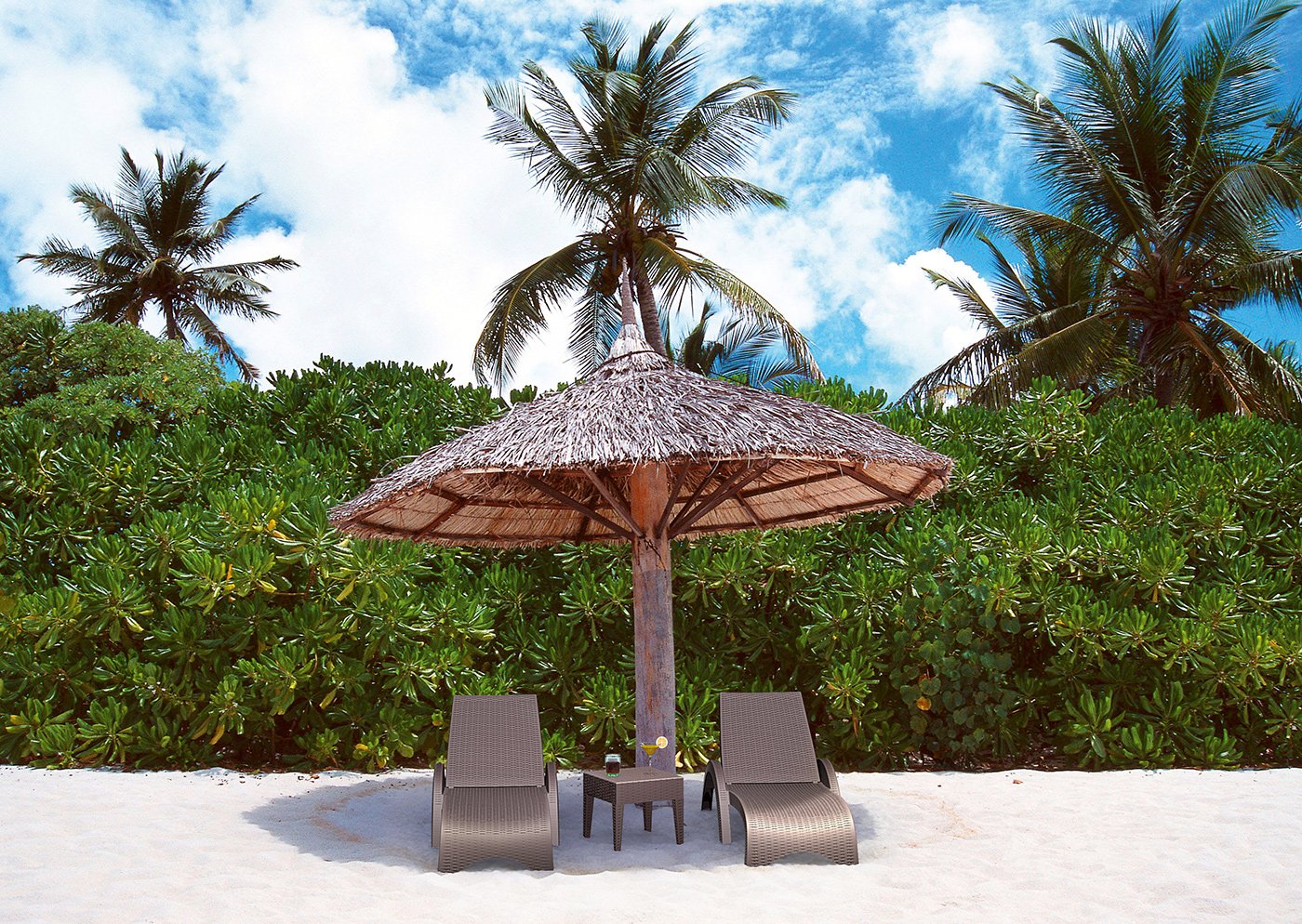 GS Fiji 1009 Шезлонг пластиковый, коричневый