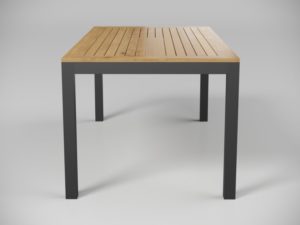Стол из тика обеденный «Premium Bella» 180х90cm темно-серый карбон-