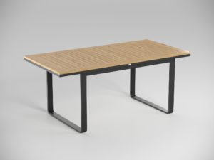 Стол из тика обеденный «Premium Voglie» 180х90cm темно-серый карбон